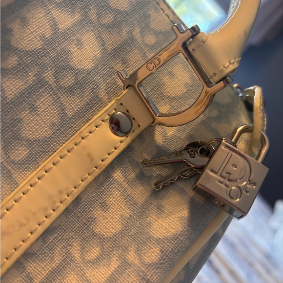 Blue Boston Bag with Silver Hardware